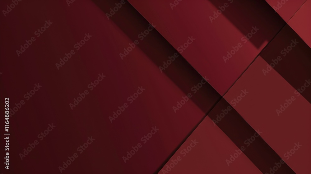 Poster a minimalist abstract design featuring layered red shapes and shadows.