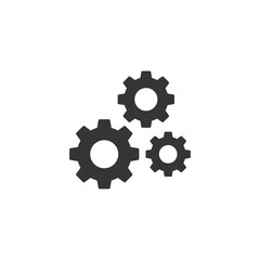 Gear glyph icon. Simple solid style. Two, three, technology, service, wheel concept. Vector illustration isolated. SVG