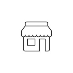 Store front line icon. Simple outline style. Shop, architecture, market concept. Vector illustration isolated. SVG