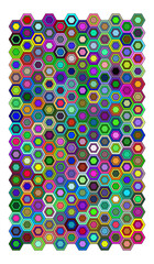 abstract background with geometric tessellations in random colors