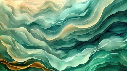 Abstract waves in soft colors create a fluid, serene visual experience.