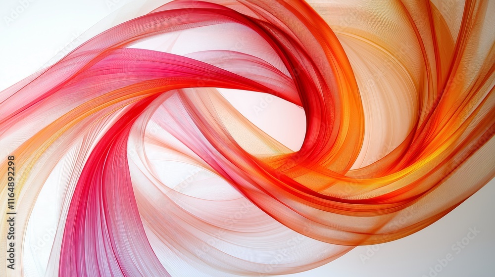 Poster abstract flow of red and pink waves with soft light background
