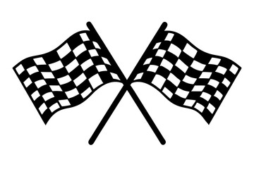Racing flag isolated vector silhouette illustration on white background