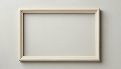 A simple off white picture frame on a wall