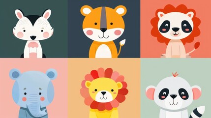 A colorful illustration featuring cute cartoon animals, ideal for children's content.