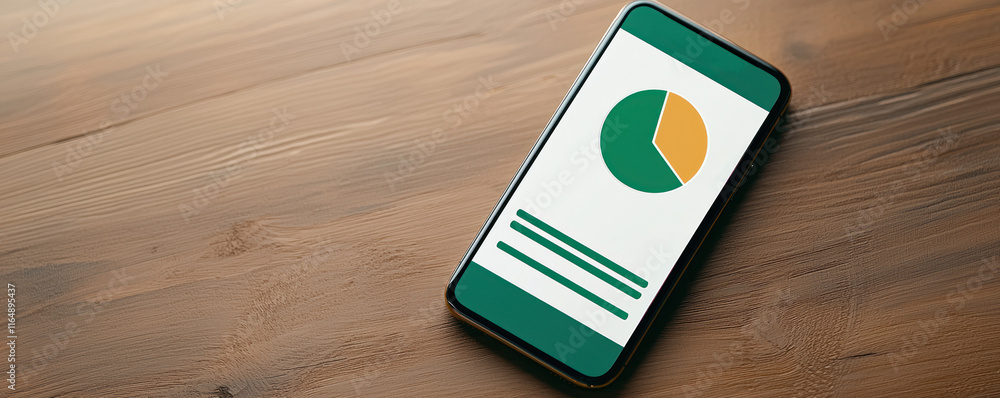 Aufkleber detailed shot of savings app interface displaying financial data and charts