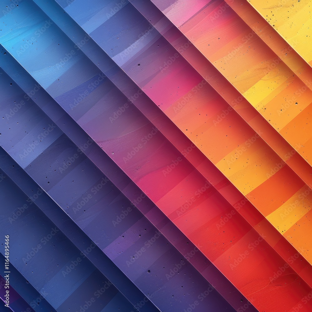 Poster a vibrant abstract design featuring diagonal stripes in gradient colors.
