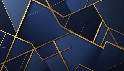 Abstract Blue Gold Geometric Pattern Design