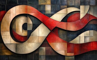 Elegant Art Deco flowing with geometric grace. Generative AI