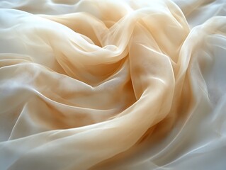 Obraz premium Draped Beige Sheer Fabric Softly Flows