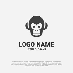 Bold and approachable monkey apes head logo, combining charm and energy for a memorable and fun brand image