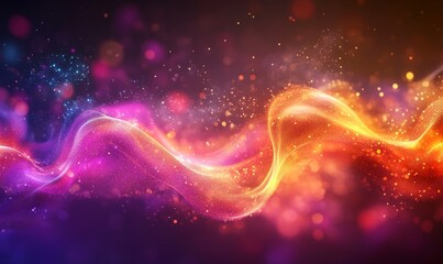 Fototapeta premium Abstract vibrant energy flow, swirling cosmic nebula with pink, orange and purple hues 