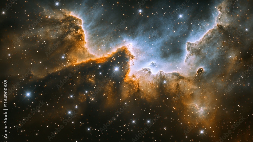 Poster a mesmerizing image of the universe with ghost-like vapor swirling behind distant stars, showcasing 