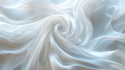 Obraz premium Soft, flowing white fabric creates an elegant, serene texture.