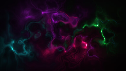 Seamless background loop with futuristic motion design and glowing particles. Engaging visual experience featuring dynamic formations of glowing particles on surfaces, creating stunning display