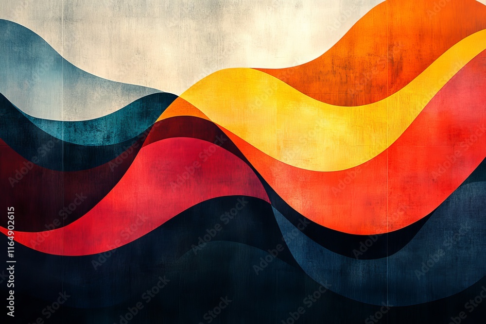 Wall mural geometric forming a flowing abstract composition. generative ai