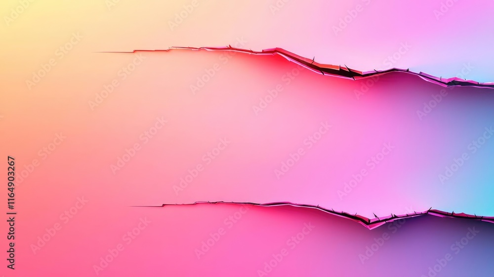 Aufkleber torn abstract background idea. vibrant abstract background with torn edges in pink and orange hues f