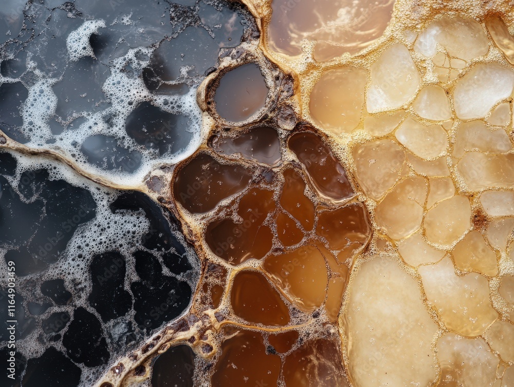 Poster abstract close-up of honeycomb texture with rich colors and intricate patterns in nature's design