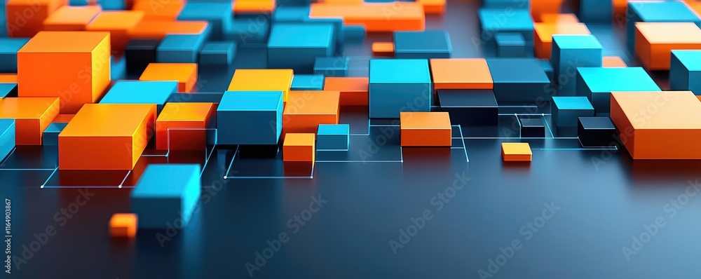 Poster noise abstract background concept. colorful digital cubes in a modern abstract design creating a fut