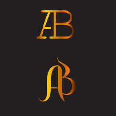  AB modern elegance and creative logo design .AB luxurious alphabet design . AB letter initial logo design.