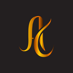  AC modern elegance and creative logo design .AC luxurious alphabet design . AC letter initial logo design.