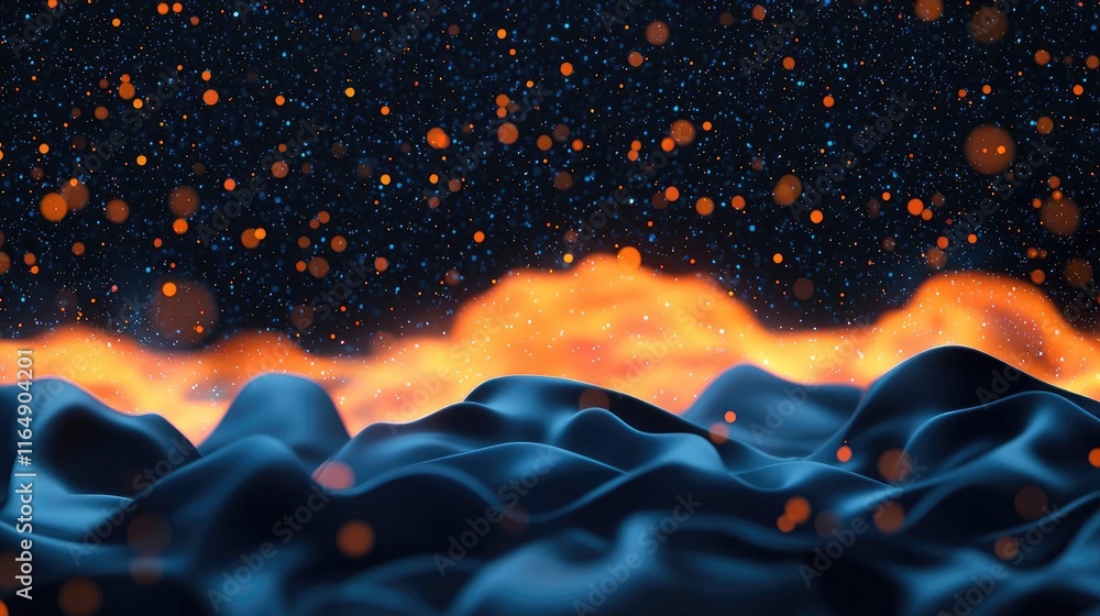 Aufkleber noise abstract background concept. a stunning visualization of flames and waves blending in a dark a