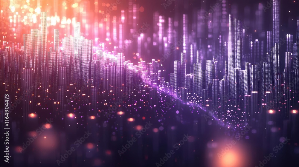 Poster noise abstract background concept. abstract digital visualization with vibrant colors and glowing el