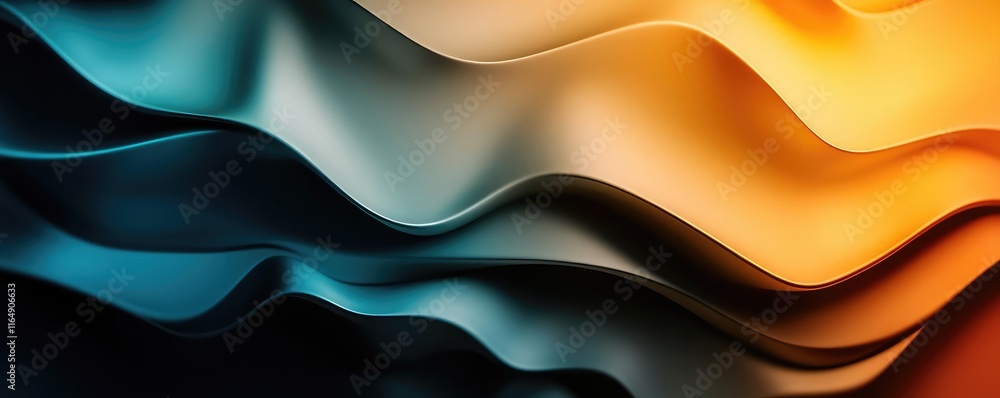 Aufkleber noise abstract background concept. abstract waves in blue and orange create a dynamic, fluid visual 