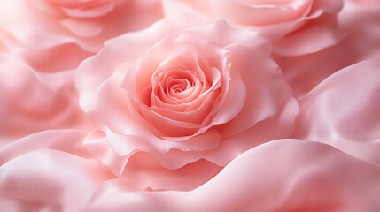 Delicate pink roses and silk petals create a serene, romantic ambiance, ideal for wedding invitations, floral arrangements, or Mother's Day celebrations.