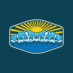 Water wave icon vector illustration design logo