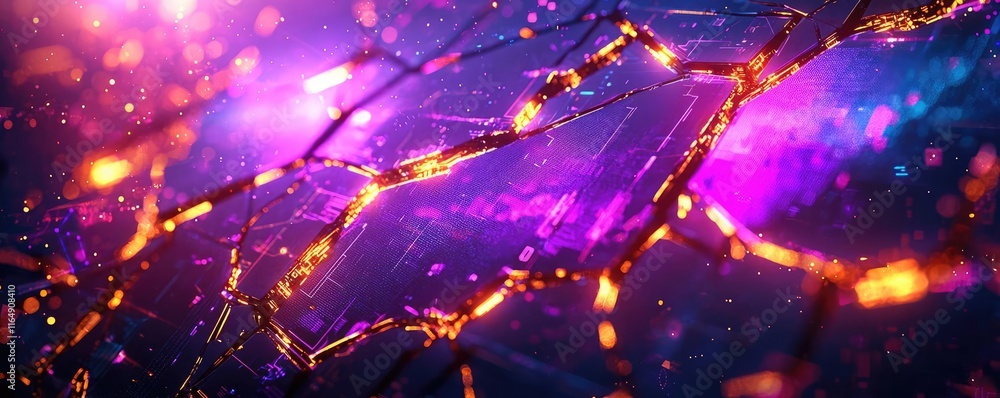 Poster torn abstract background idea. vibrant abstract image showcasing glowing lines and shapes on a dark 