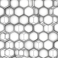 A pattern of hexagonal shapes resembling a honeycomb structure in black and white.