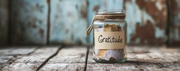 A Glass Jar Filled with Gratitude Notes  A Symbol of Thankfulness and Appreciation