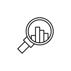magnify data analysis icon vector symbol isolated