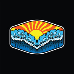 Water wave icon vector illustration design logo