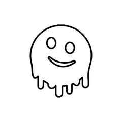 melting emoji icon vector symbol isolated