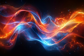 glows illuminating abstract shapes in a digital world. Generative AI