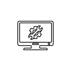 monitor repair icon vector symbol isolated