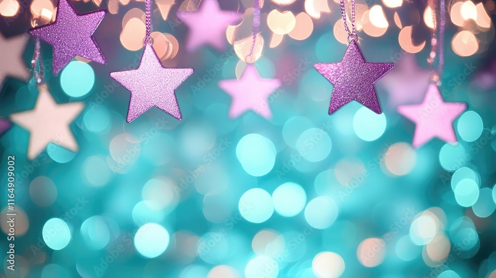 Poster starry abstract background concept. colorful stars on a shimmering background create a festive and p