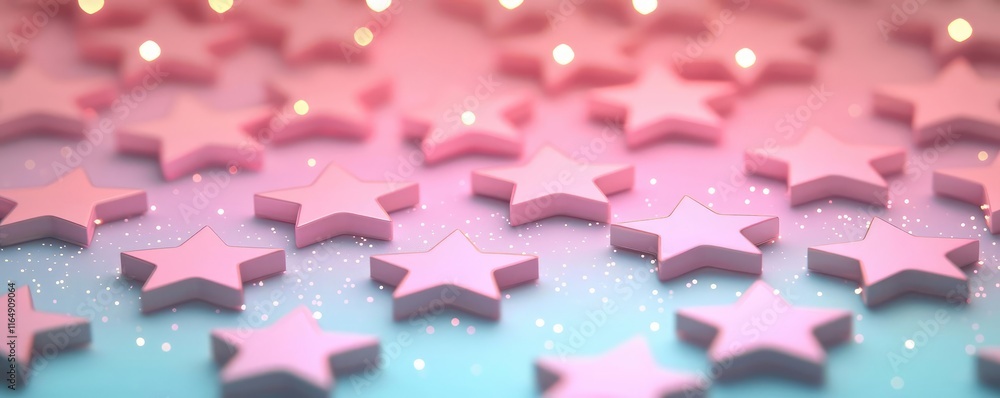 Poster starry abstract background concept. colorful star shapes scattered on a soft pastel background with 