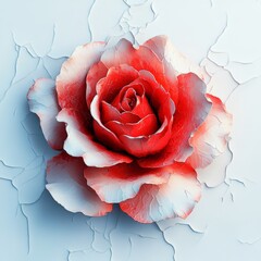 3D Rose Surrounded by White Background with Textured Surface