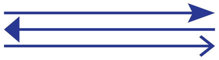 Horizontal dual sided long straight arrow signs. Black, red, stock pointer, direction, position symbol and double arrow icon isolated on white background. Vector graphic illustration