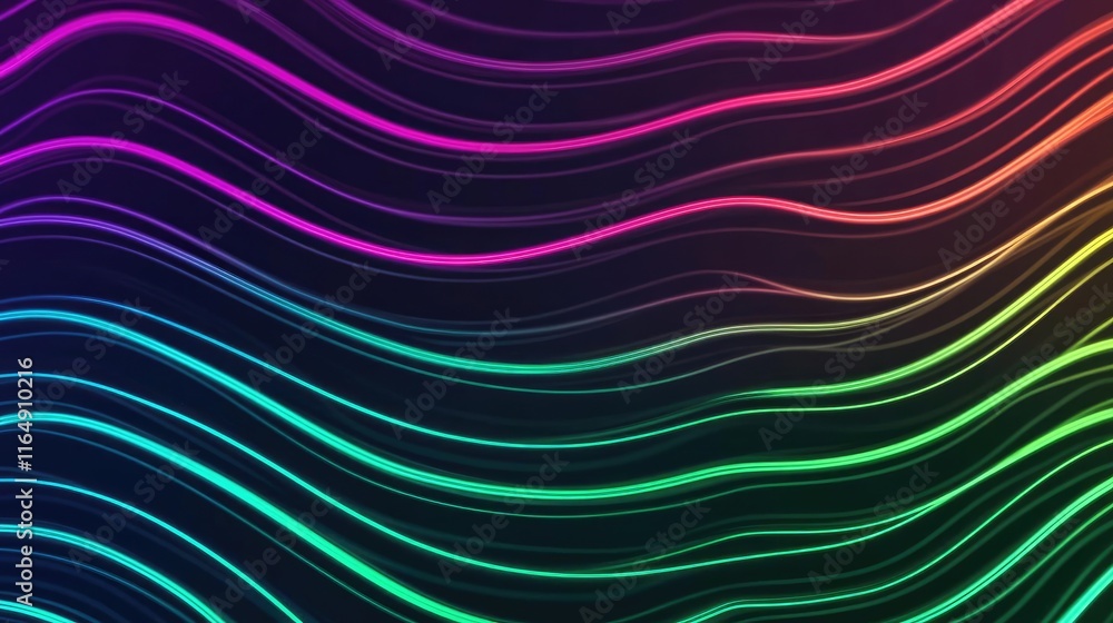 Poster noise abstract background concept. vibrant wavy lines in a spectrum of colors creating a dynamic vis