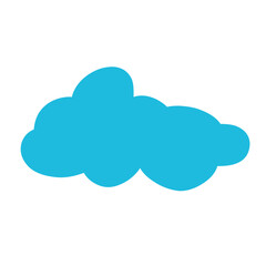 Blue cloud illustrations. Vector of cartoon clouds in flat design.Cloud.