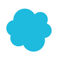 Blue cloud illustrations. Vector of cartoon clouds in flat design.Cloud.