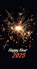 Vertical Creative poster Happy New Year 2025.Ai.