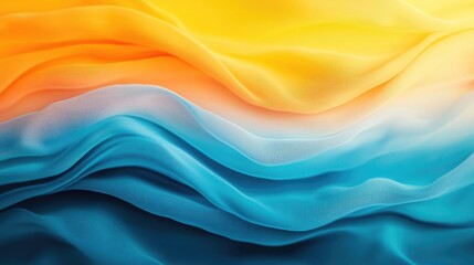 Obraz premium Noise abstract background concept. Vibrant silk fabric in wavy patterns of orange and blue for creative projects.