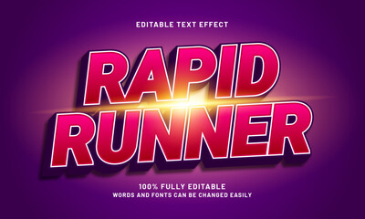 rapid runner editable text effects with a race and speed theme