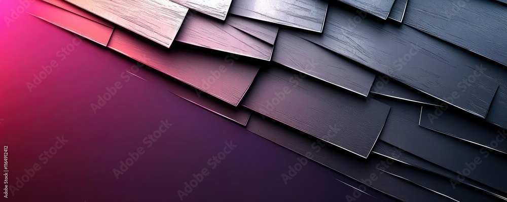 Poster torn abstract background idea. abstract layered metal texture with gradient shades of pink and black