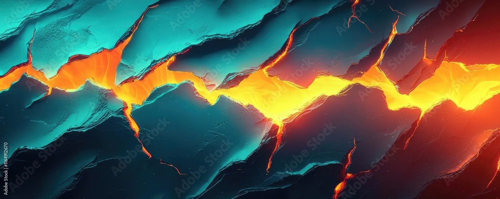 Poster torn abstract background idea. abstract representation of volcanic lava crackling through textured l